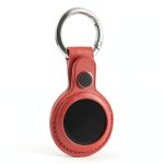 Leather AirTag Case Keychain Protective Cover Brown Navy Red-0