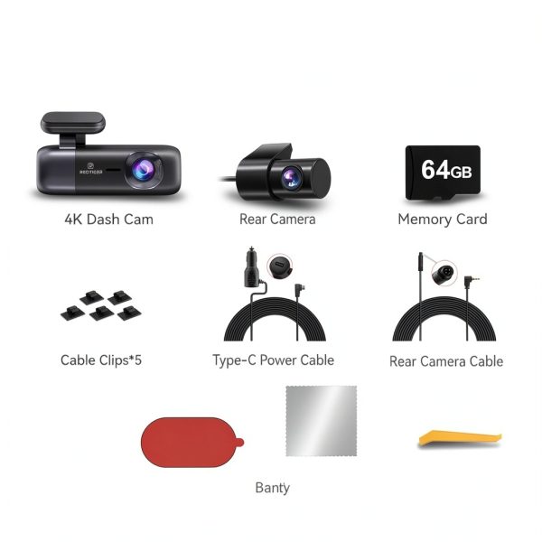 REDTIGER 4K Front Rear Dash Cam GPS WiFi Car Safety-9