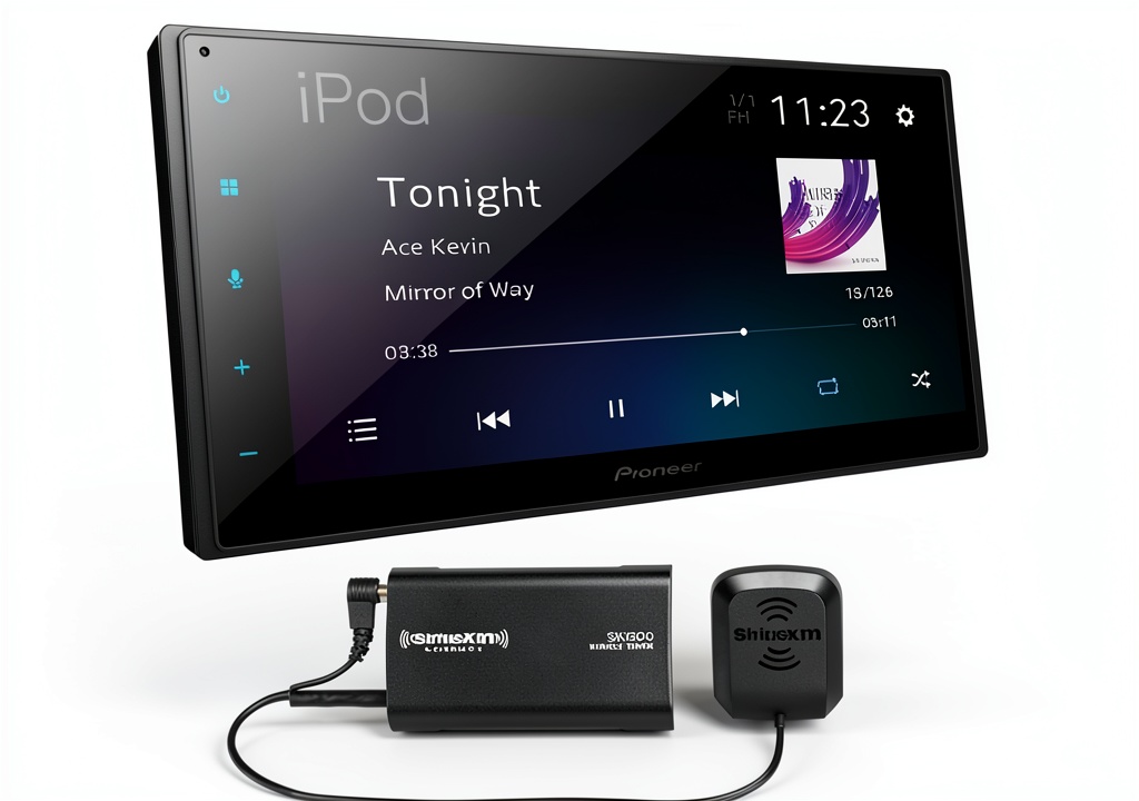 Pioneer DMH-1800NEX installed in a car dashboard