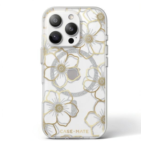 Case-Mate Floral Gems iPhone 16 Pro Case Rhinestones MagSafe-3