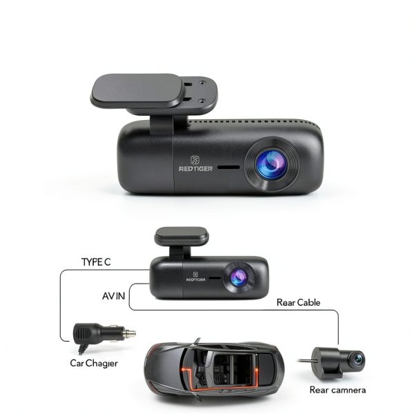 REDTIGER 4K Front Rear Dash Cam GPS WiFi Car Safety-8