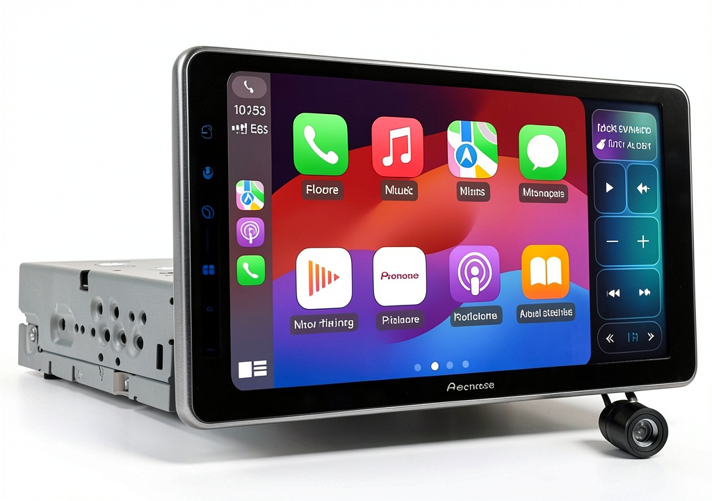 Installing Pioneer DMH WT5000NEX 9 Inch Floating Multimedia Receiver on a wooden desk