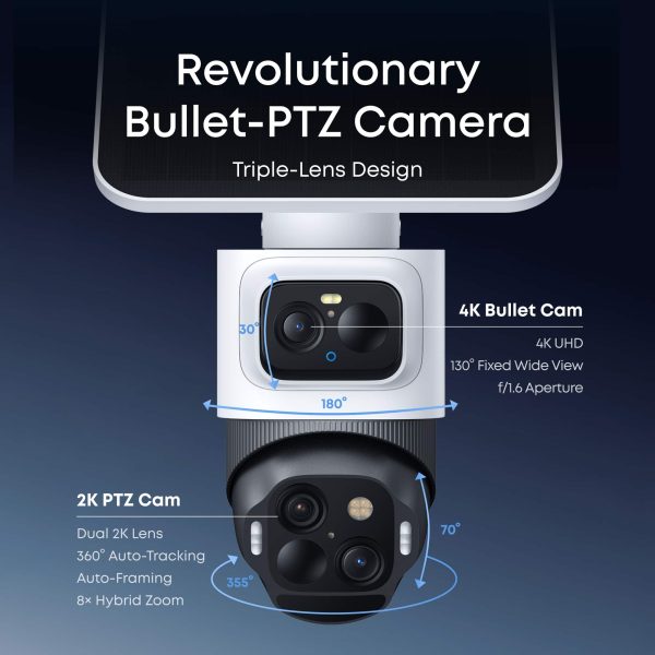 eufyCam S4 Triple Lens Solar Security Camera Auto Tracking-1