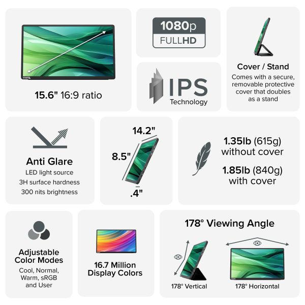 Plugable USB C Portable Monitor Hub 100W Charging Black-3