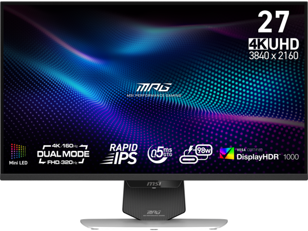 MSI MPG 27 4K 160Hz Mini LED Gaming Monitor USB C PD-0