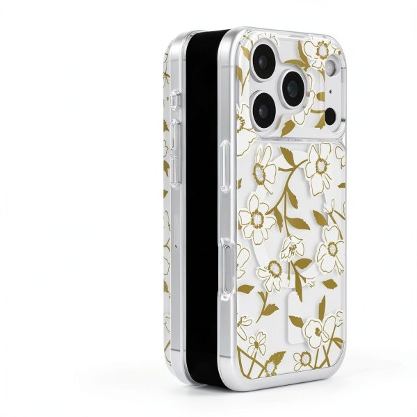 MagSafe Phone Case Reflective Gold Accents Crystal-5